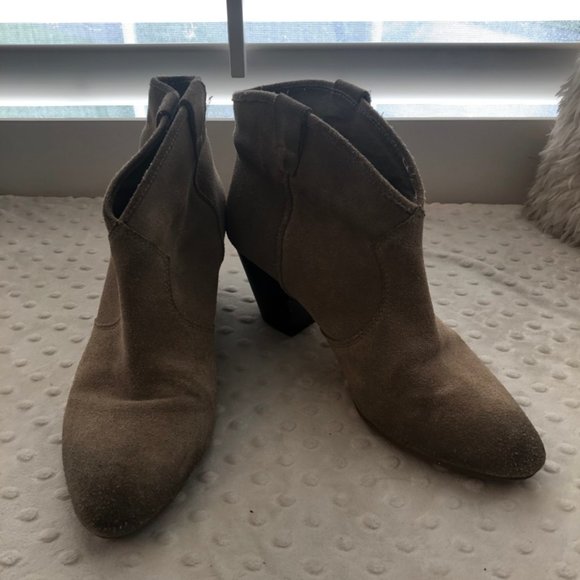 Ash Jalouse Taupe Suede Ankle Booties - Picture 2 of 7